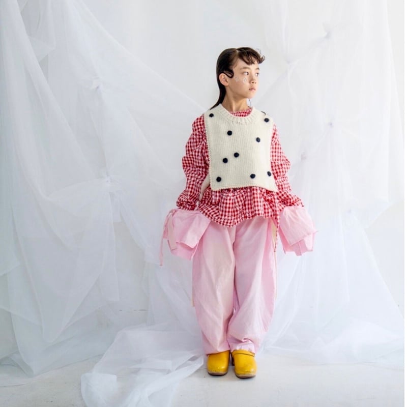 franky grow】HAND-KNITTED DOT VEST(KIDSサイズ） | ichi