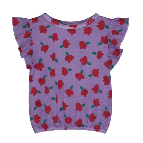 【BONMOT】Frilles top allover flowers（サイズ2-3Y、4-5Y、6-7Y、8-9Y、10-11Y)