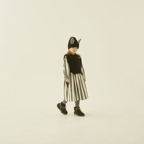 【eLfinFolk】Cotton linen Wide stripe Dress(サイズ110、120、130）