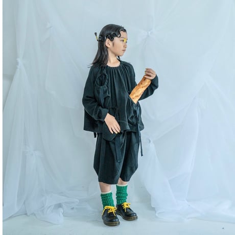 last One！サイズL【franky grow】BLK 2HOLE SUSPENDER HALF  PANTS(サイズL・LL）