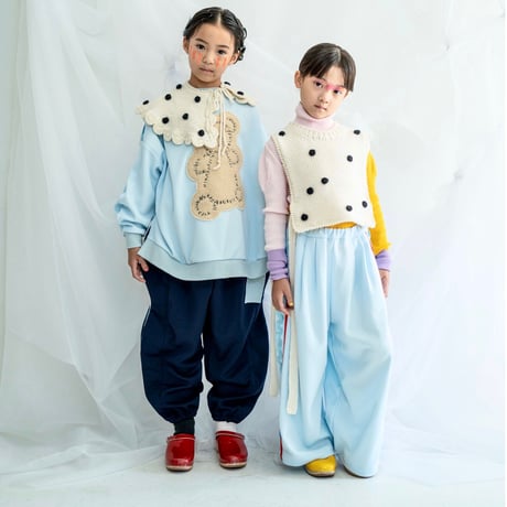 【franky grow】HAND-KNITTED DOT VEST(KIDSサイズ）