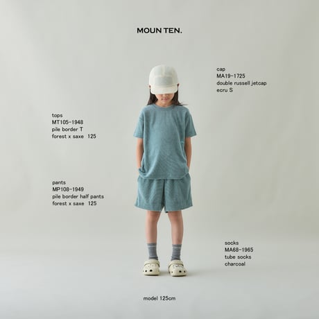 【MOUN TEN.】　pile border half pants　　(サイズ110・125・140）