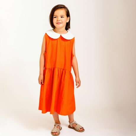 【KoQueLiKo】Hena one-piece（orange stripe/サイズS、M、L、T)