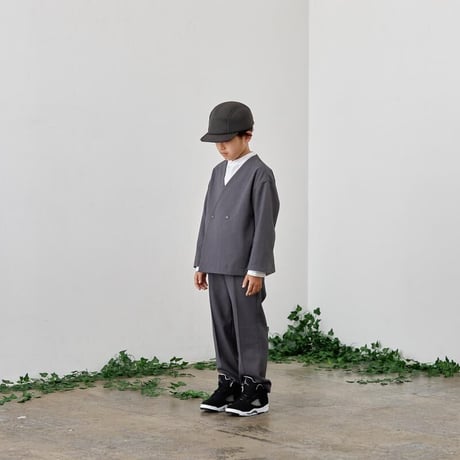 【MOUNTEN.】polyester canapa slacks（charcoal）サイズ１４０