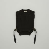 【eLfinFolk】Bulky knit vest(black/サイズ110、130）