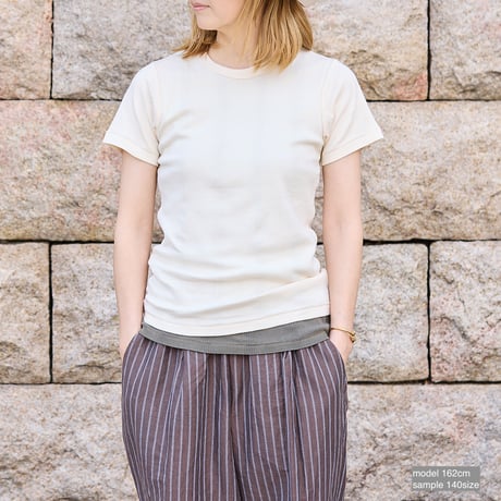 【MOUN TEN.】miller×MOUN TEN. panel rib 2-pack Tee(ivory / brown）