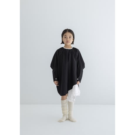 【folkmade】 Flare wide dress (ブラック×ホワイト/サイズS、M、L、LL、F)