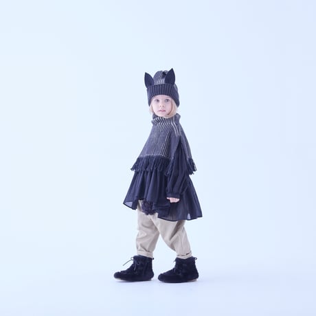 【eLfinFolk】 Rib knit Knights cape Ⅱ （black・サイズS、M）
