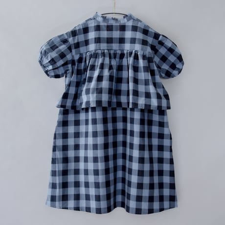 【michirico】Back gather check OP(サイズM・L・XL・XXL)