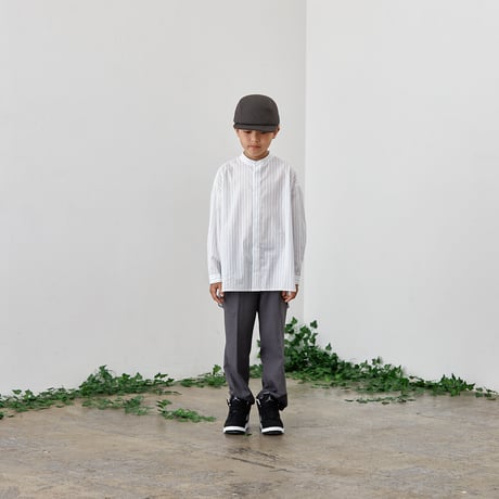 last one！サイズ110【MOUN TEN.】organic stripe no collar shirt(サイズ110、125、140、サイズ０）