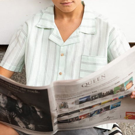 last one！サイズ24M【piupiuchick】Hawaiian shirt  greenwater & grey （サイズ２４M）