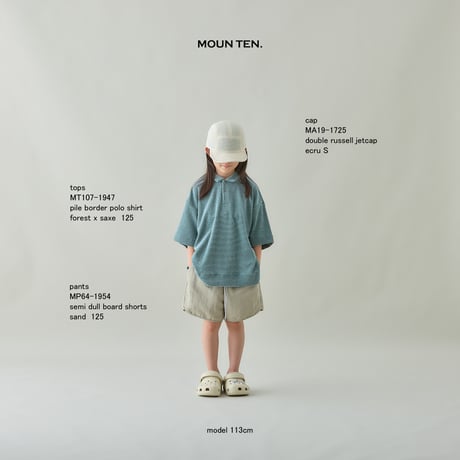【MOUN TEN.】 double russell mesh jetcap　（ecru）