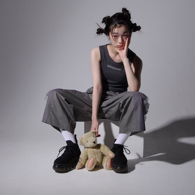 セール⚫︎UNIONINI⚫︎ テディベア刺繍のパンツ 10/12Y UNIONINI】 teddybear lace long pants(サイズM） | ichi
