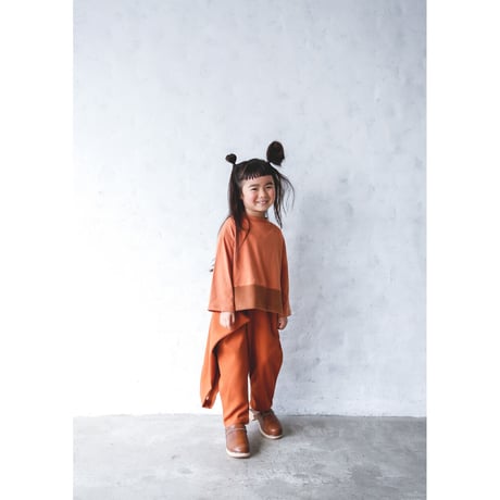 【michirico】 Low high neck pullover(ブラッドオレンジ/サイズM）