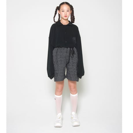 【UNIONINI】flower shirring short pants(サイズ4-6Y、6-8Y、8-10Y、10-12Y)