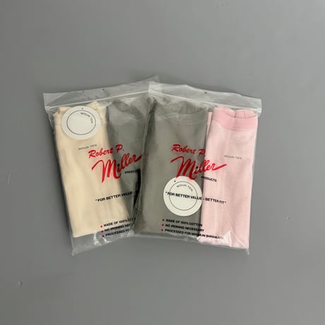 【MOUN TEN.】miller×MOUN TEN. panel rib 2-pack Tee(ivory / brown）