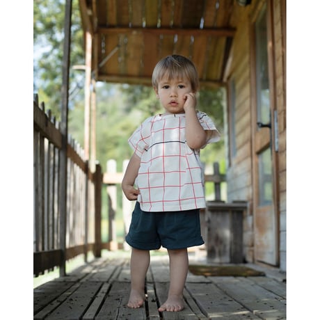 【baby clic】T-shirt　GRID RED(サイズ２４M、４Y、６Y、８Y）