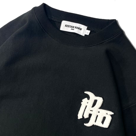 Chenille Logo Crew neck(BLACK)裏起毛