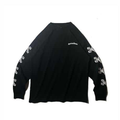 Cross Print L\S Tee(BLACK)