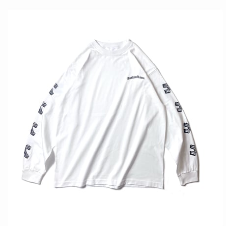 Cross Print L\S Tee(WHITE)