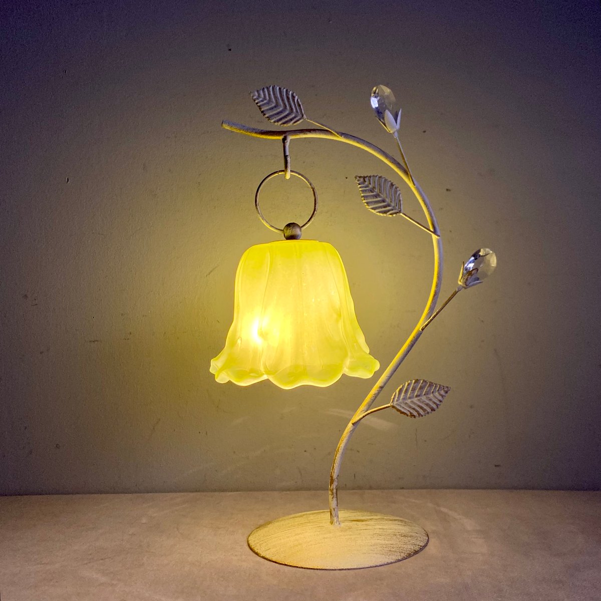 ヴィンテージ　スタンドライト　ガラス　チューリップ アンティーク チューリップ風の照明スタンド - アンティークモール