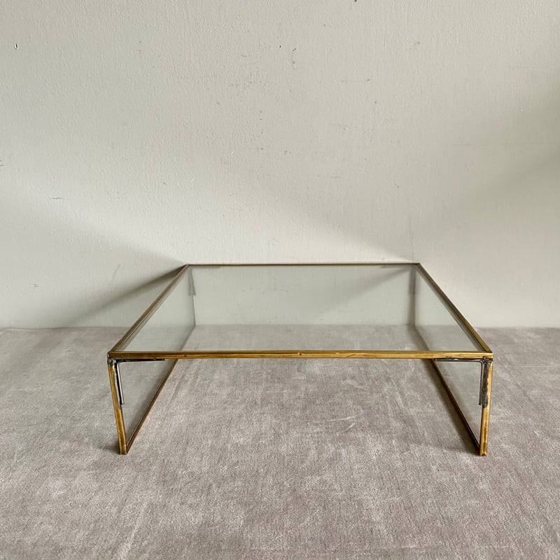 ブラス＆ガラス ディスプレイスタンド スクエア【L】 | Velvety