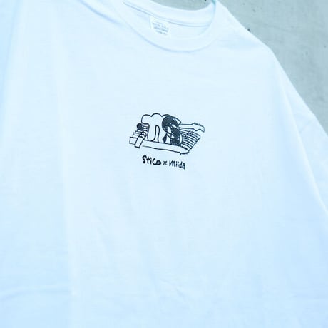 【3/12下北沢Club Que受け取り】stico × miida コラボTシャツ白