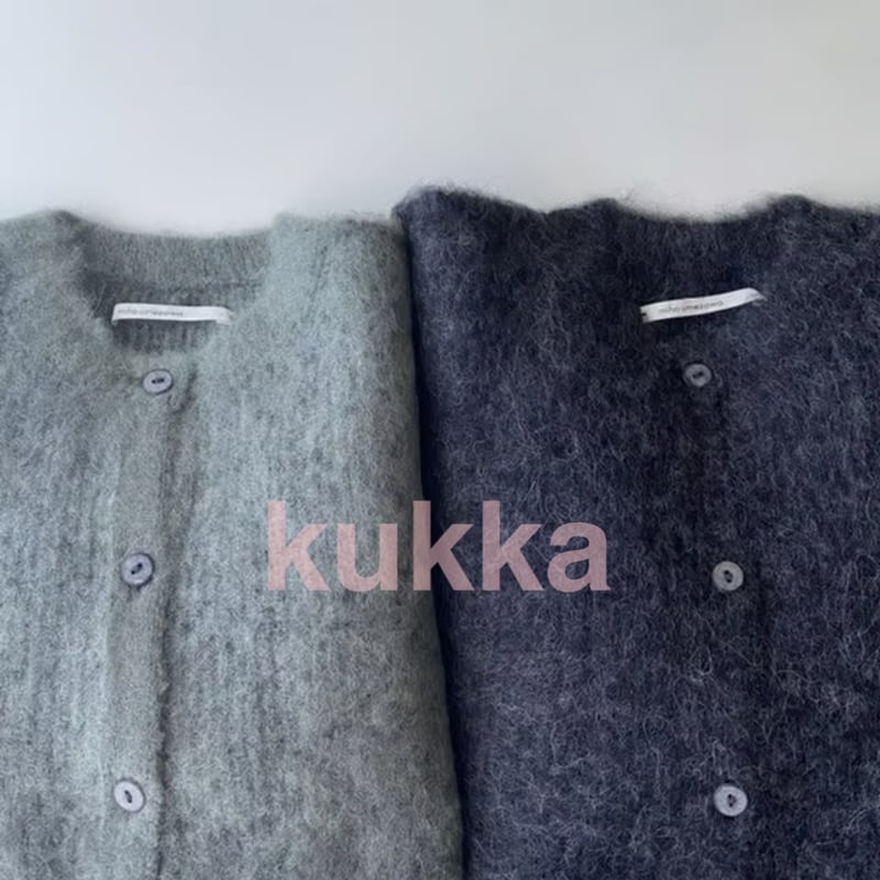 evam eva - miho umezawa   麻　カーディガン BABY ALPACA brashed cardigan 【miho umezawa】 | K