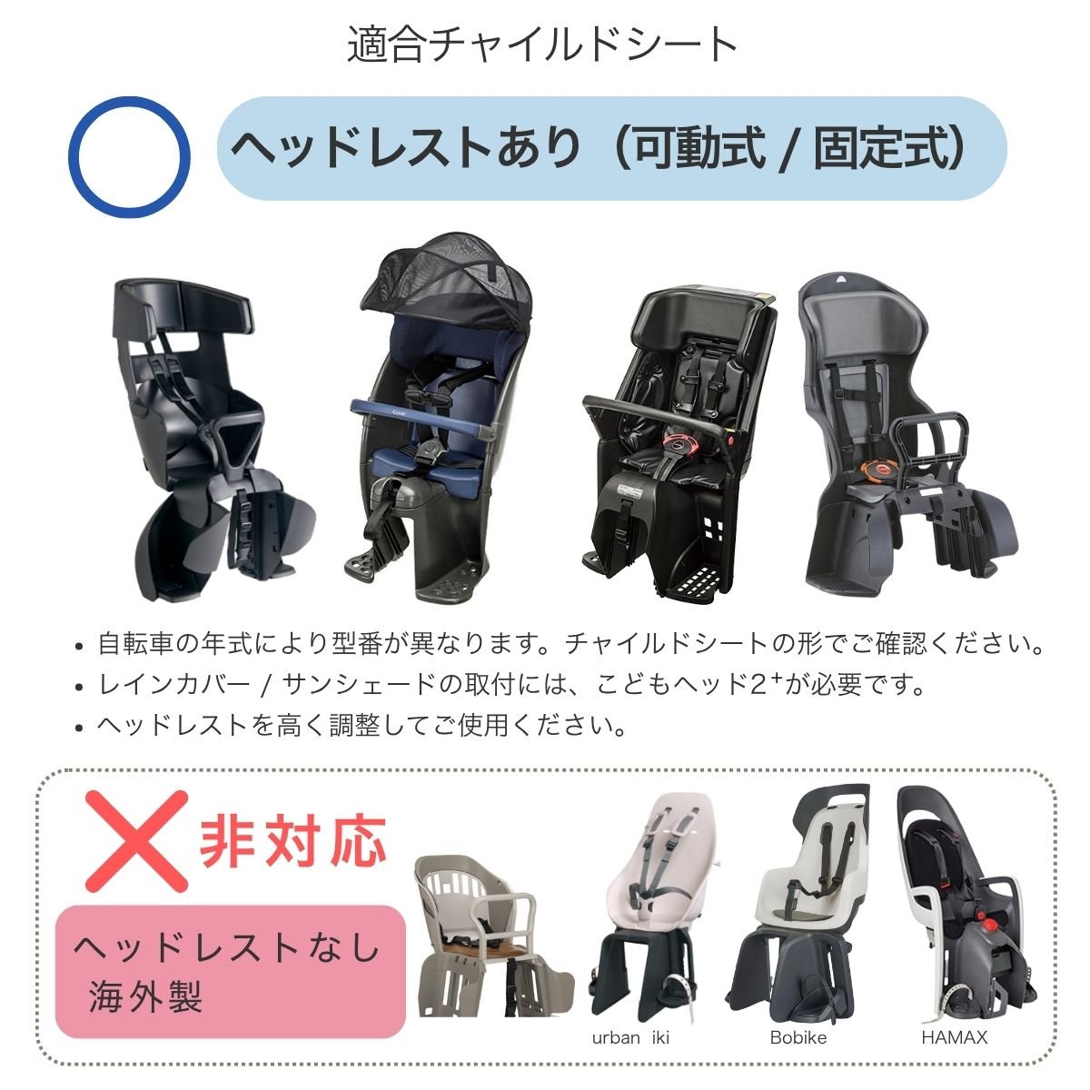 自転車 子供乗せ チャイルドシート 後ろ用 アタッチメント