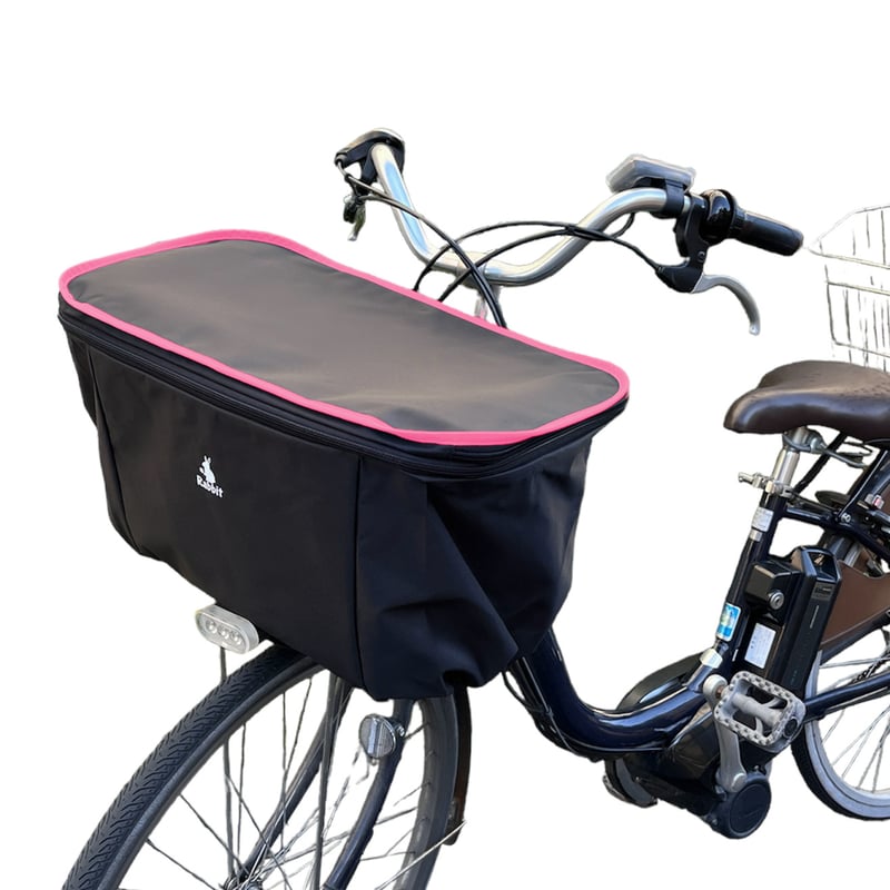 ラビットファーかごバッグ(〃´ x ｀ 〃) 自転車 前用カゴカバー Rabbit(ラビット) ワイド 大きめ