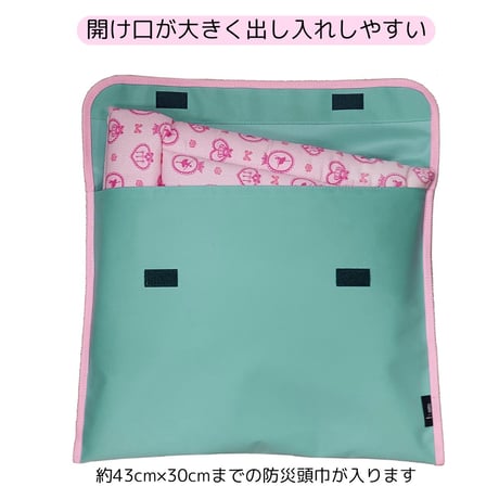 防災頭巾 カバー　【 学校の椅子の背もたれに差し込める】 丈夫なナイロン製　かわいい ネイビー ピンク パープル グリーン 赤 黒 HIRO 日本製 BZC1712