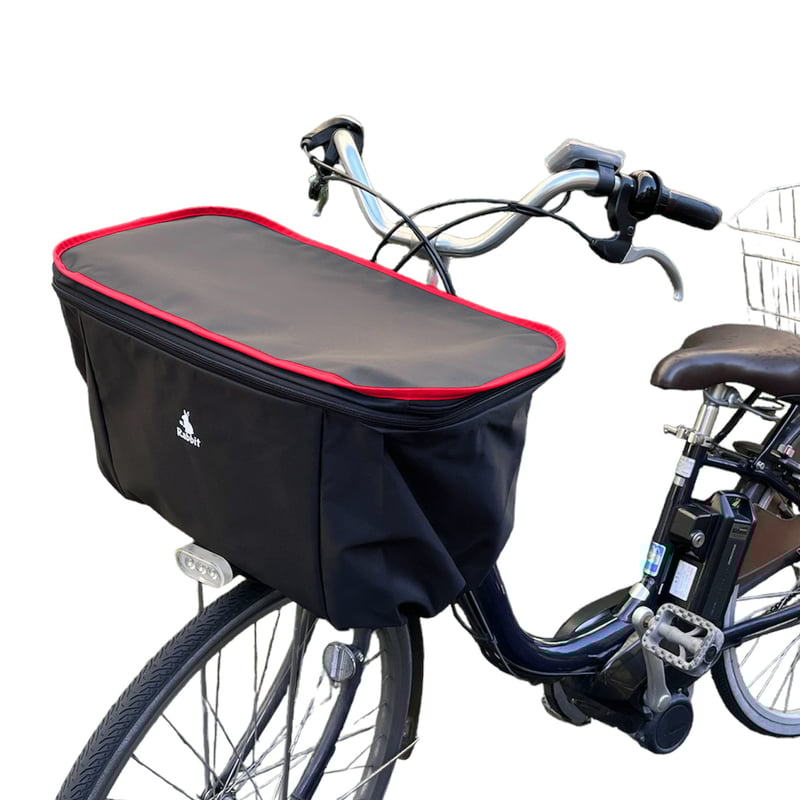 自転車 前用カゴカバー Rabbit(ラビット) ワイド 大きめ フチカラー