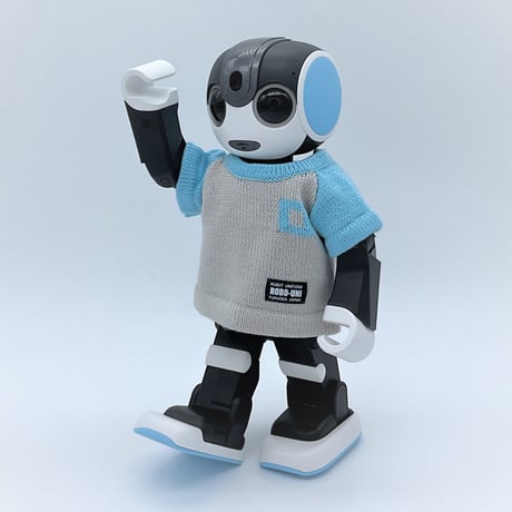 ROBO-UNI＜ロボホン公式ライセンス商品＞ ”ロボホン弟誕生記念第一弾”ロボホンニットTシャツ（スカイブルー×ライトグレー）