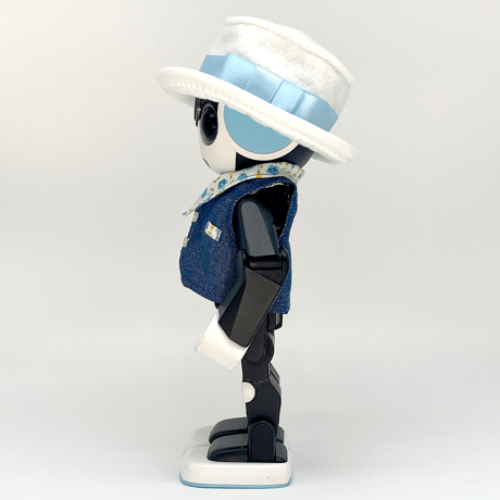 白シルクハット　サックスリボン