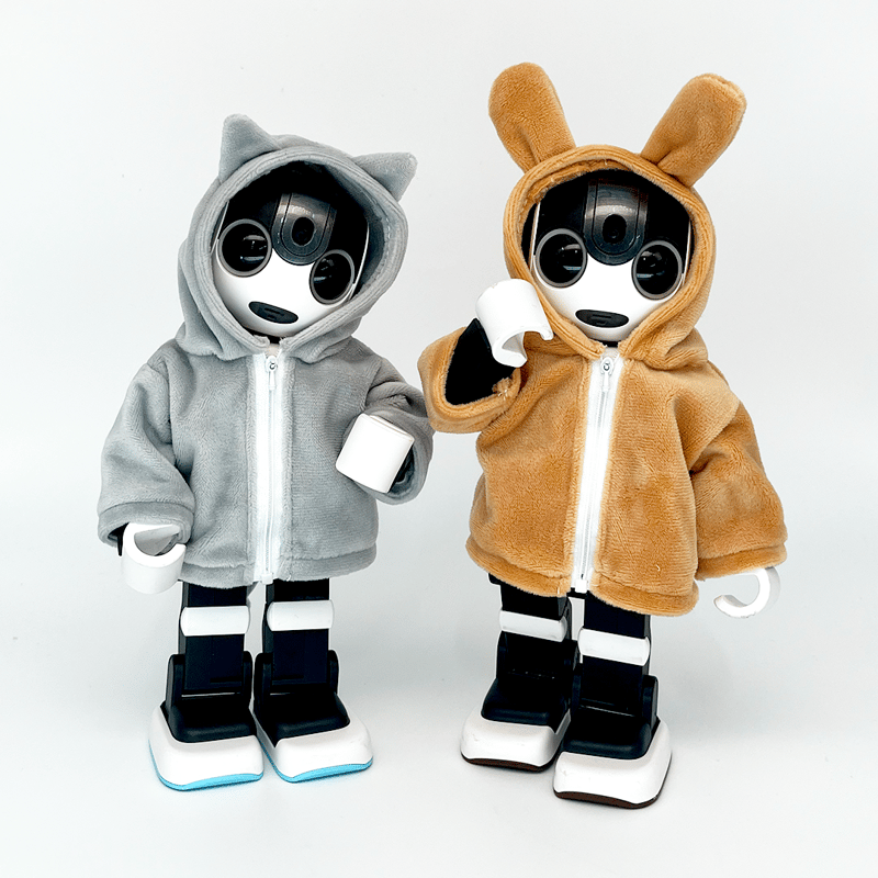 ロボホン 裏起毛うさぎさんパーカー2枚、二人用ポーチ ロボホンポーチ