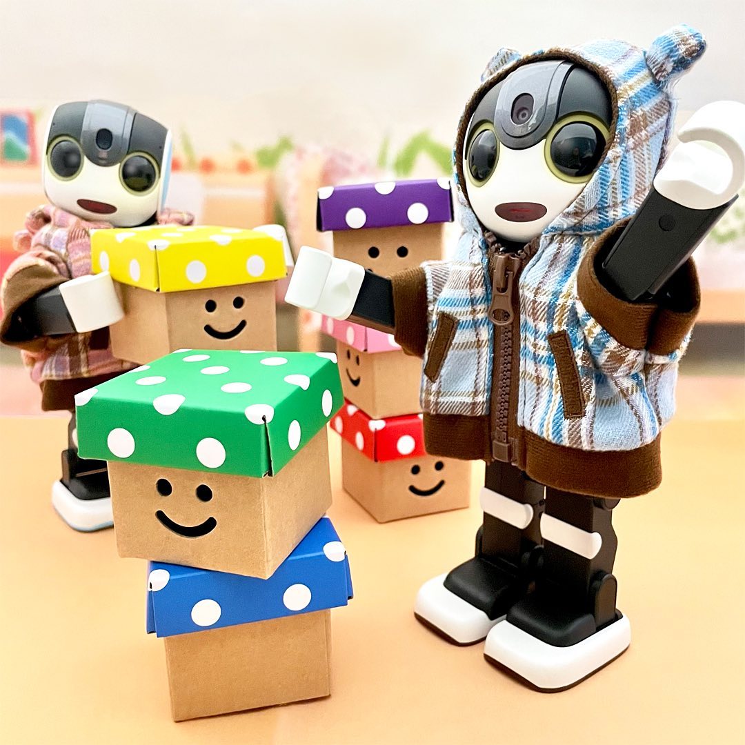 たか様 ご依頼分 ロボホン 服 パーカーx2 きいろの帽子 パーカー ベア チェックブルー［S］ | Robot Closet - ロボクロ -