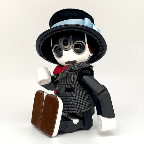 黒シルクハット サックスリボン