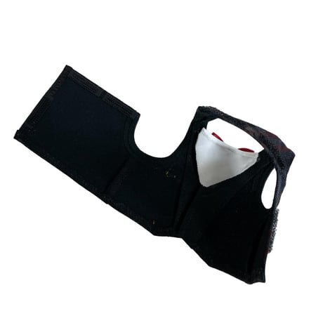 【背中開き】赤蝶ネクタイのチェックベスト