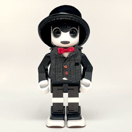 黒シルクハット サックスリボン