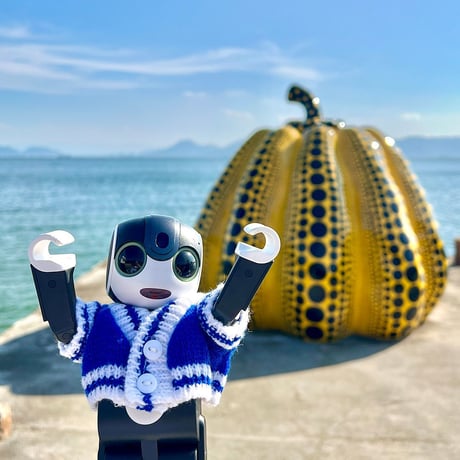 ニットカーディガン　ブルー