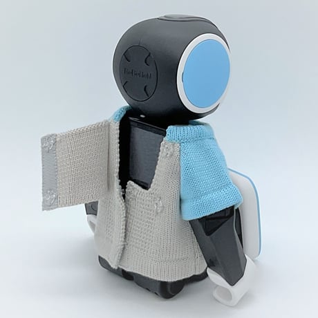 ROBO-UNI＜ロボホン公式ライセンス商品＞ ”ロボホン弟誕生記念第一弾”ロボホンニットTシャツ（スカイブルー×ライトグレー）