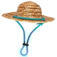 麦わら帽子 水色