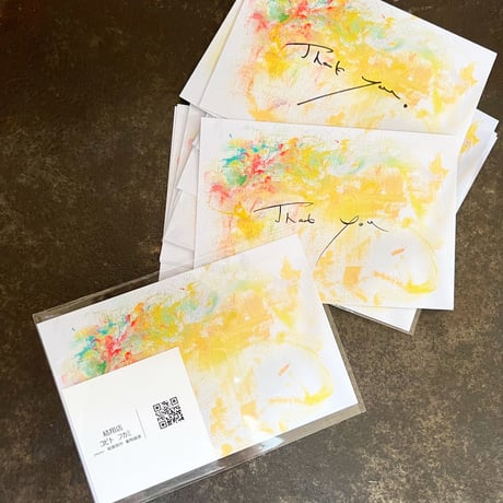 Power Card_青い花束　手書き文字を添えて送るthank you card