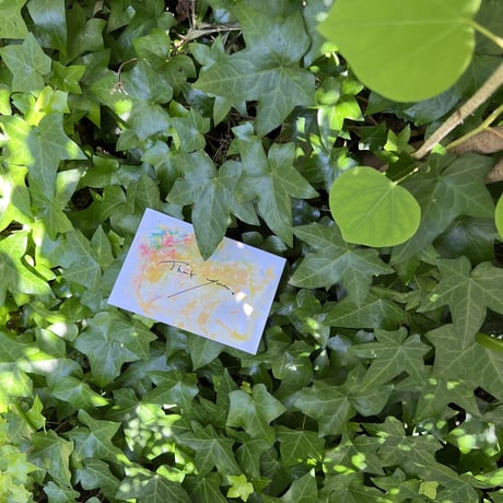 Power Card_青い花束　手書き文字を添えて送るthank you card