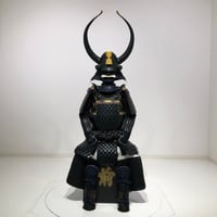 甲冑❗️美品❗️鎧兜❗️星兜❗️二枚胴‼️高級品❗️時代物‼️破格出品‼️送料無料‼️ 甲冑/鎧 練皮黒本小札紺糸威両引合胴具足 鉄十七枚張四方白嚴星兜篠垂