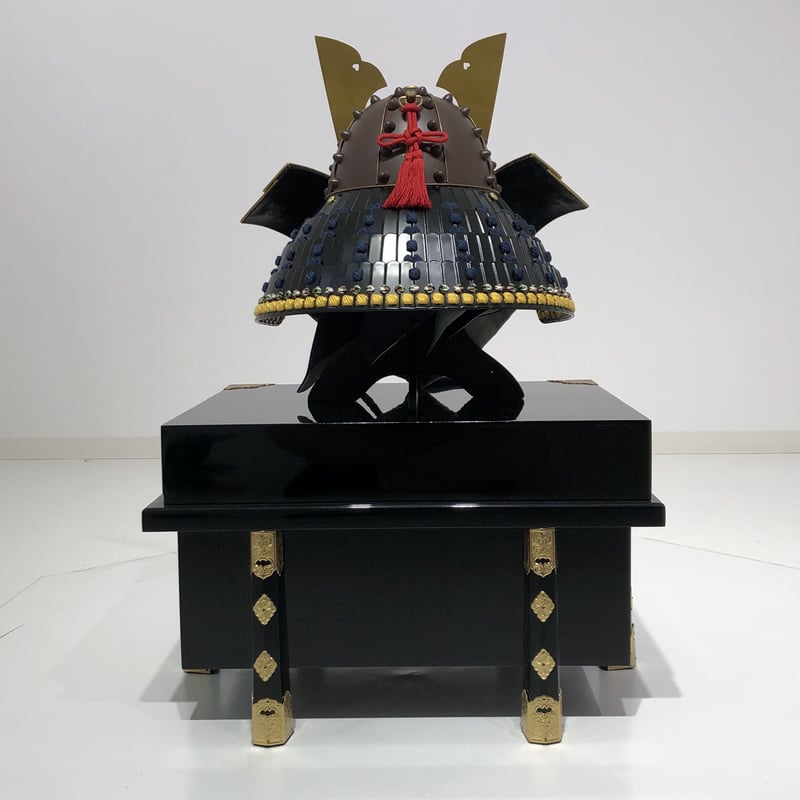 O-046-K】紺糸威鉄錆笠鋲二枚胴具足(兜のみ) | 甲冑工房丸武 O-046-K】紺糸威鉄錆笠鋲二枚胴具足(兜のみ) | 甲冑工房丸武