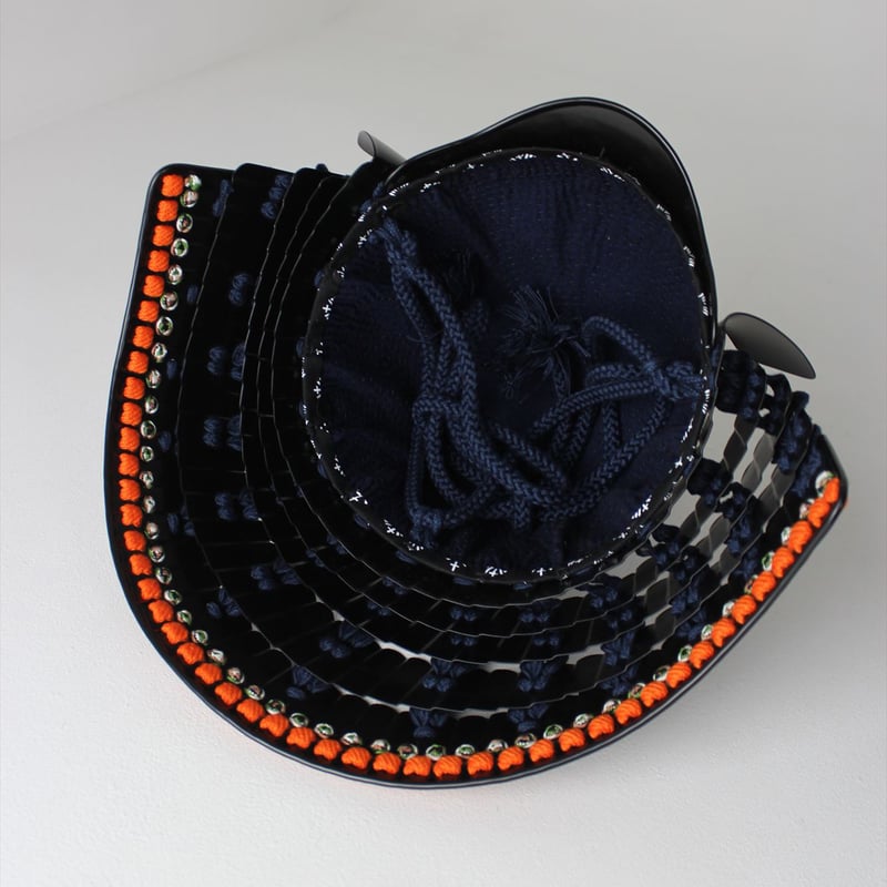 O-052-K】紺糸威黒艶消鋲綴二枚胴具足(椎形)(兜のみ) | 甲冑 O-052-K】紺糸威黒艶消鋲綴二枚胴具足(椎形)(兜のみ) | 甲冑
