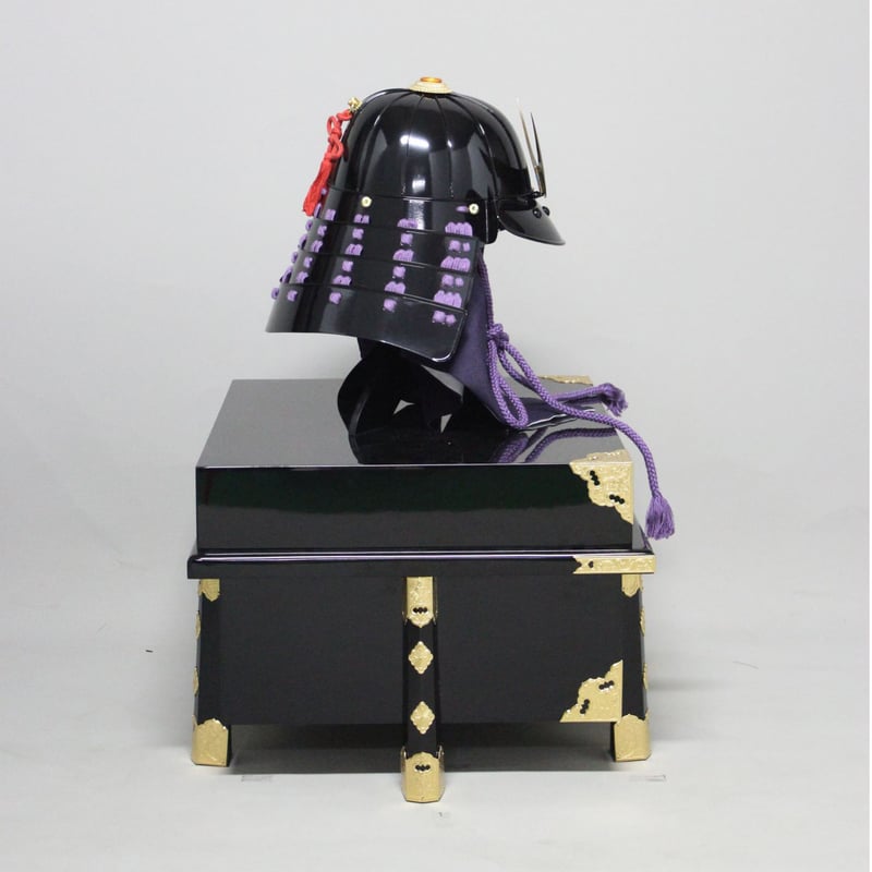 O-056-K】○紫糸威黒胸取二枚胴具足（兜のみ） | 甲冑工房丸武