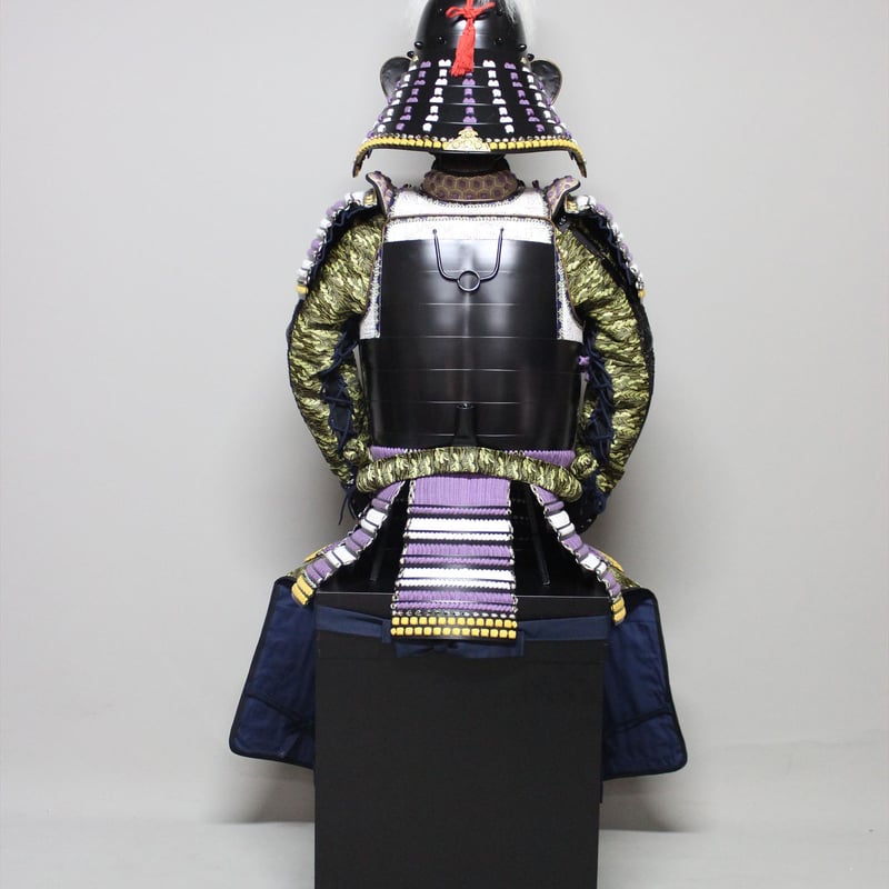 新品同様】丸武工房製【現代 甲冑•等身大】当世素掛紺白茶糸威具足【胴
