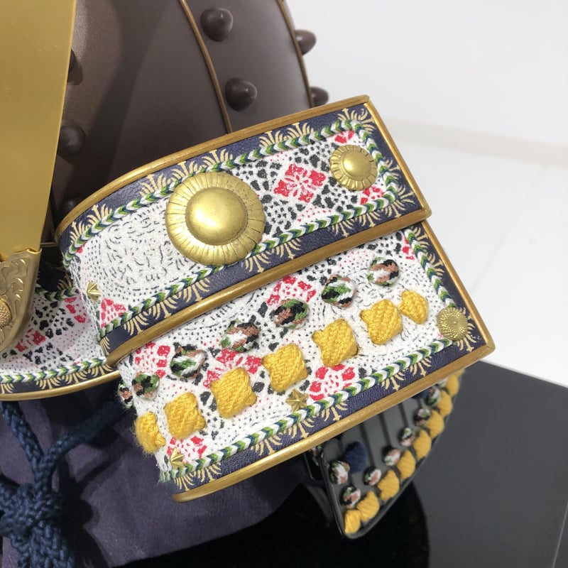 蒼空の金の鋲 O-046】紺糸威鉄錆笠鋲二枚胴具足 | 甲冑工房丸武